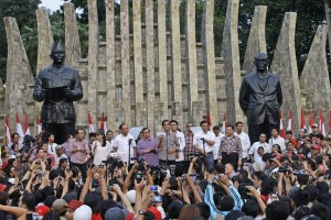 Pidato kemenangan Jokowi di Tugu Proklamasi, Jakarta