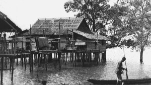 Pemukiman Orang Laut di Singapura, 1826 (sumber : country-data.com)